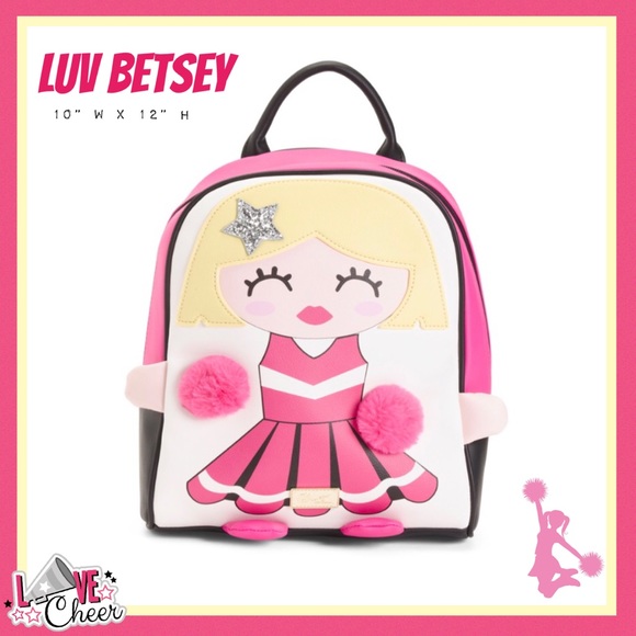 Luv Betsey Johnson Cheerleader Girl Pink Backpack - Picture 9 of 14